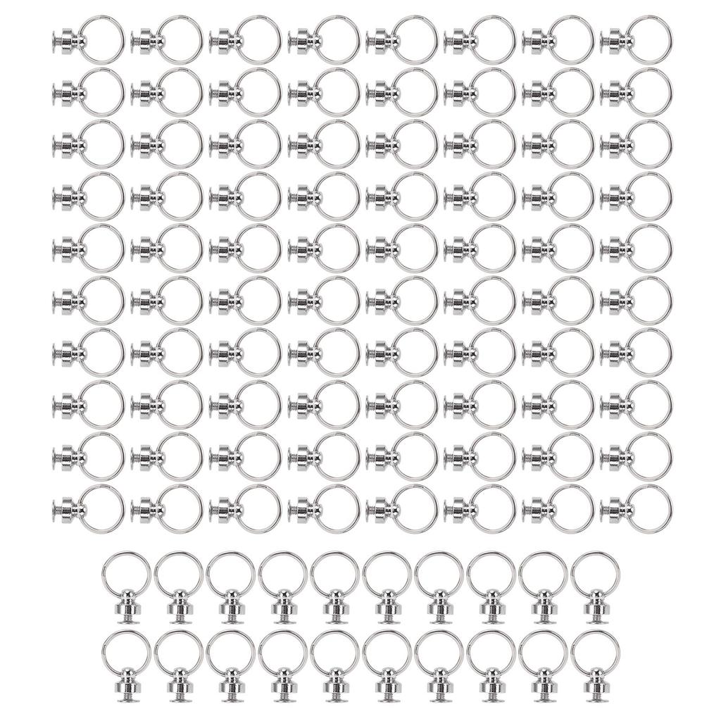 100 комплектов заклепок с круглой головкой, серебряные, двойные, круглые, медные, самодельные, без заусенцев, винтовые шляпки гвоздей