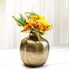 Metal Hammered Bud Round Shape Vase for Home Decor Decoratives for Indoor Outdoor Living Room Balcony | Best Gift