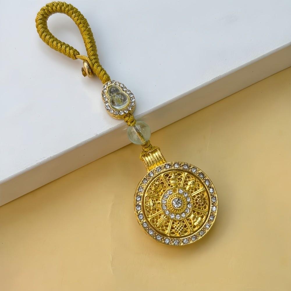 Metal Sunflower Keychain Rotatable Zodiac Key Ring Backpack Pendant New Year Pendant  Car Keychain