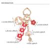 Fan Couple Pearl Rabbit Keychain Korean Style Pendant Women Backpack Decor Floral Zinc Zinc Alloy Keyring