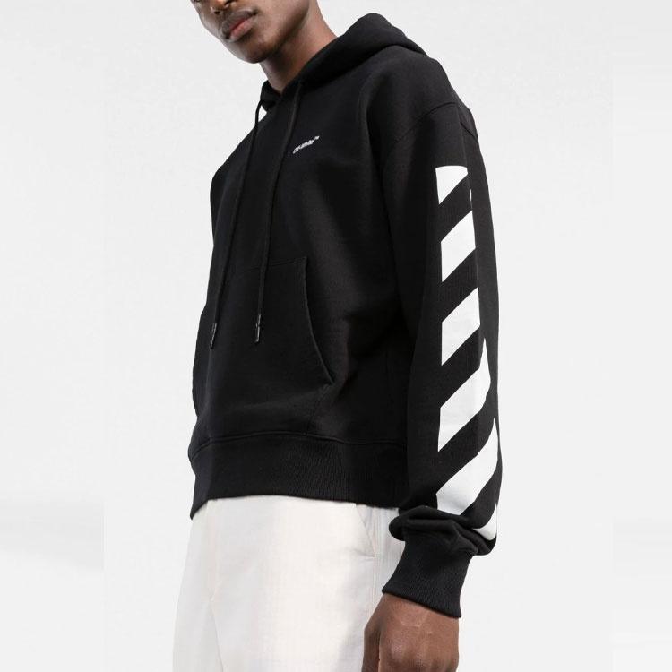 Off-White SS22 sleeve White Stripe Pullover Ordinary Version Black Men's OMBB037C99FLE0011001