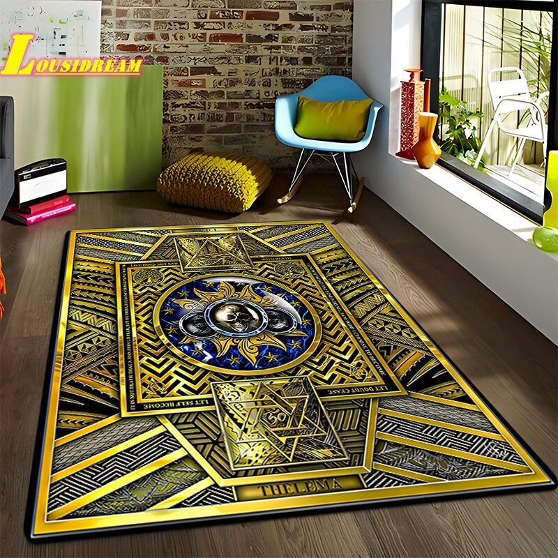 Freemason Illuminati Fashion Print Rug Home Decor Rug Anti-Slip Rug Living Room Bedroom Kitchen Bathroom Balcony Floor Mats
