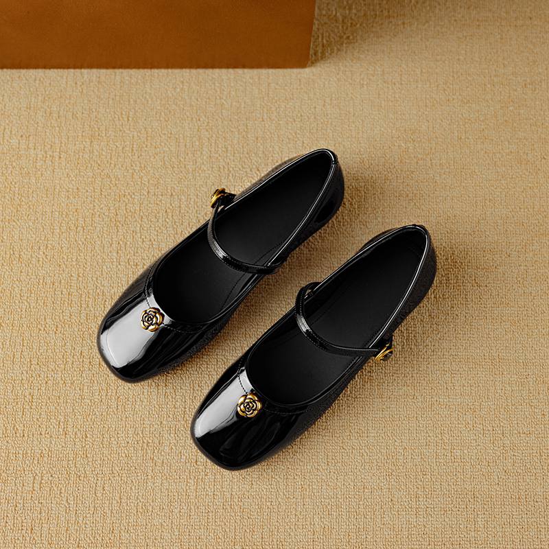 Krazing Pot Летние туфли из овчины, размер 41, низкий каблук, металлические цветы, Мэри Джейн, квадратный носок, туфли-гладиаторы