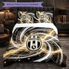 Juventus FC Pattern 3 Pieces Bedding Set Soft Microfiber Duvet Cover with Pillow Cases for Bedroom