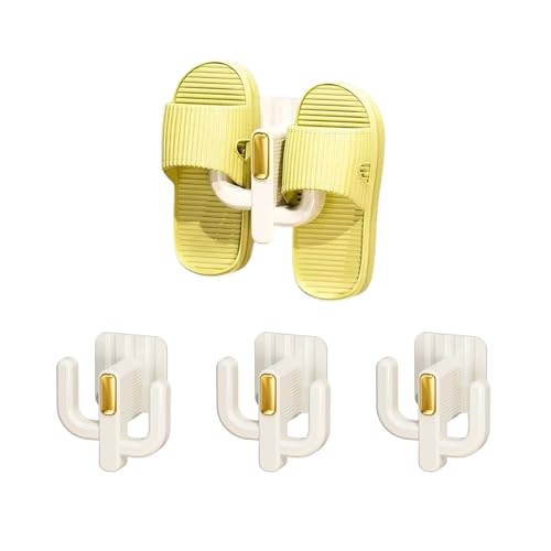 Wall-mounted shoe rack white no drilling required 4PCS