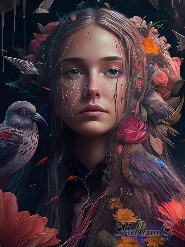 Diy Алмазная картина Новые поступления Африканская женщина Цветы Полный квадратный круглый дрель Стразы Вышивка Мозаика Черная девушка Наборы для вышивки крестом AA4502