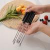 6pcs Stainless Steel Cheese Fruit Fork Cake Chocolate Cheese Fork Cheese Hot Pot Fork Fruit Dessert Fork