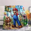 Super Mario Print Flannel Blanket, Ultra Soft High Quality All Seasons Warm Throw, Home Decor Cozy Blanket, Perfect Christmas Gift