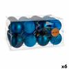 Set of Christmas Balls Blue Plastic Ø 8 Cm (6 Units)