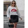 Base Layer Women's Top Plus Size Women's Clothing Sequin Embroidery Lips Personality Patchwork Pullover T-Shirt