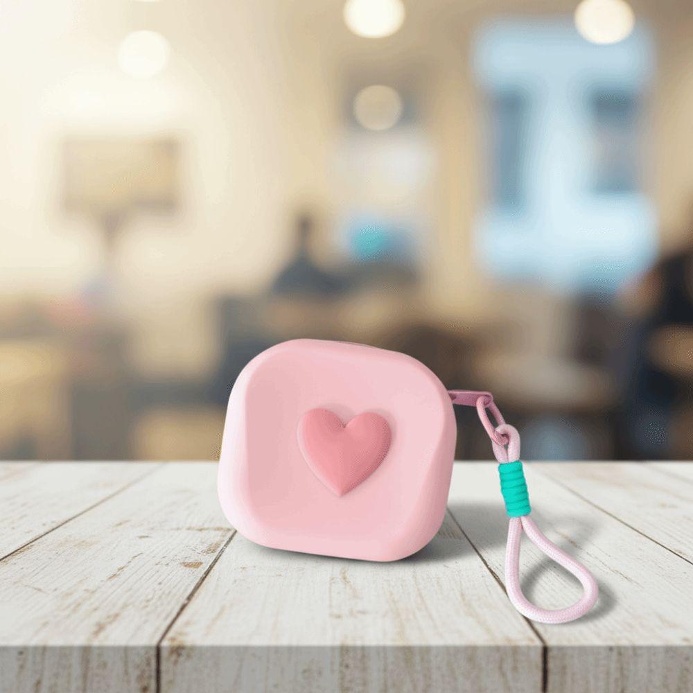 Portable Square StorageBag Silicone Key Pouch New Love Heart Earphone Organizer Pocket Bag