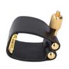 Leather And Metal Sax Mouthpiece Ligature Black Color Alto Sax Ligature  For Alto Saxophone
