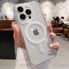 Original Magnetic Wireless Charge Transparent Case For iPhone 15 14 13 12 11 Pro Max Plus For Magsafe Shockproof Acrylic Cover