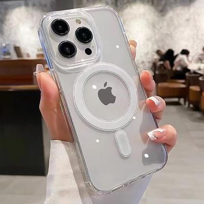 Оригинальный магнитный беспроводной зарядный прозрачный чехол для iPhone 15 14 13 12 11 Pro Max Plus для Magsafe ударопрочный акриловый чехол