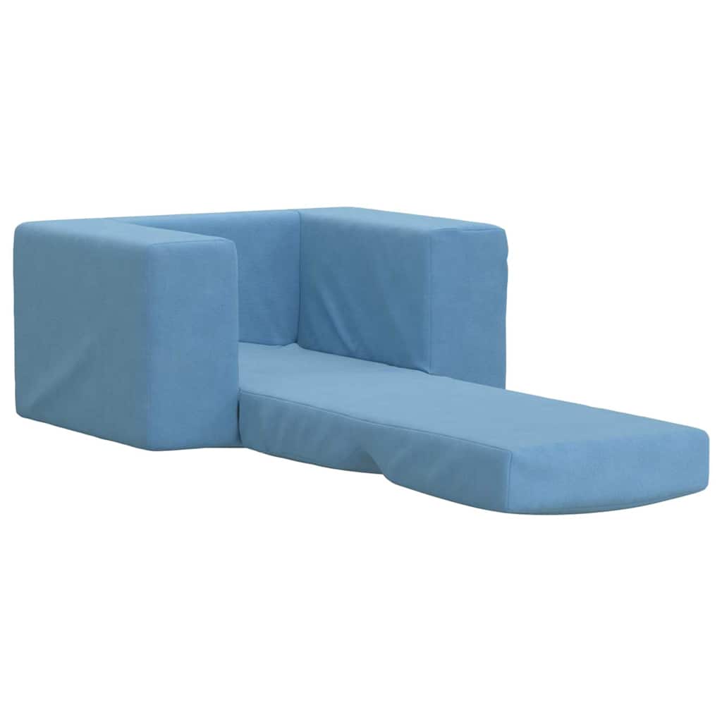Kids Sleeper Sofa Blue Soft Plush