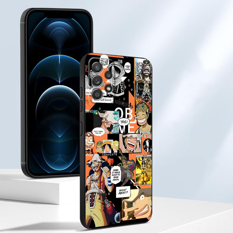 Чехол для Samsung Galaxy A32 A23 A53 A24 A55 A26 A72 A51 A73 A41 A22 A52 A35 A36 A25 A71 Черный Мягкая Накладка на Телефон One Piece Ace Art