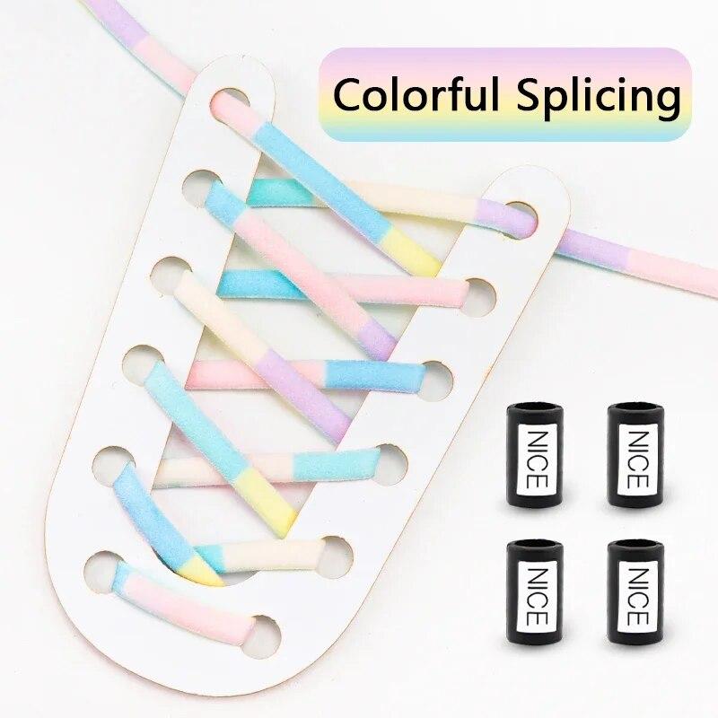 НОВЫЕ эластичные шнурки для кроссовок без завязок, шнурки для обуви с круглым металлическим замком, мужская и женская обувь для бега, кружевные аксессуары, 1 пара