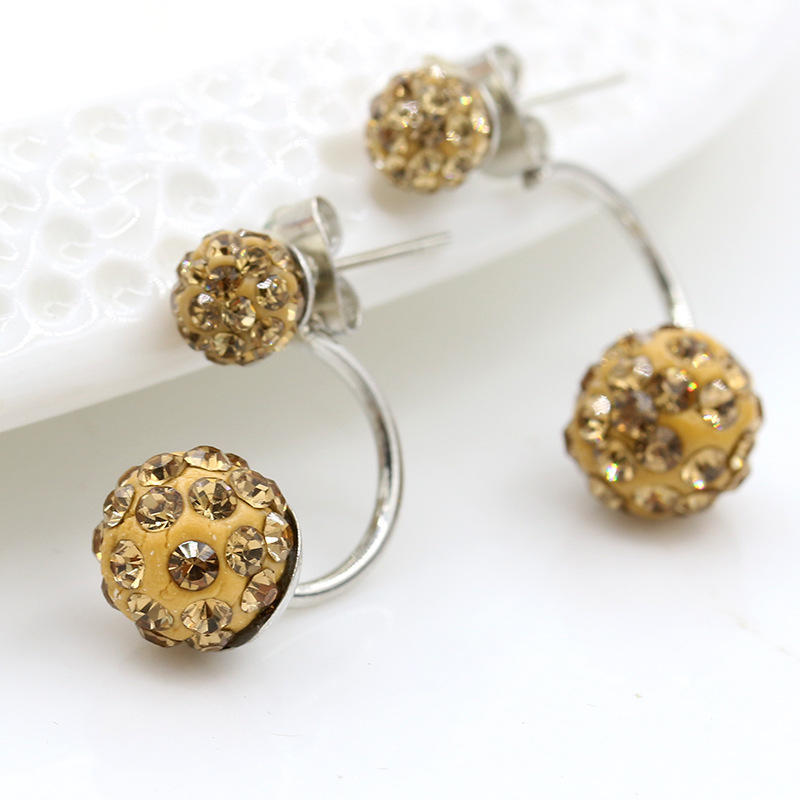 Fashion Crystal Ball Stud Earrings Earrings Hypoallergenic Shamboo Ball Fashion Earrings KTY