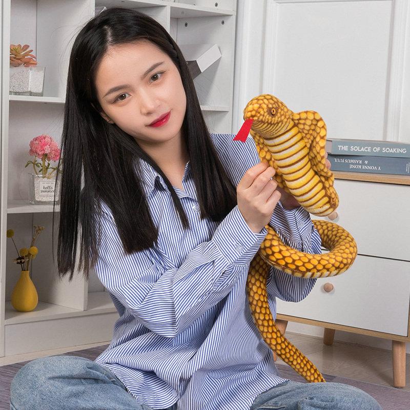 110cm Simulation Plush Toy Boa Cobra Long Stuffed Animal Snake Plushie Funny Tricky BoyFriends Halloween Gift