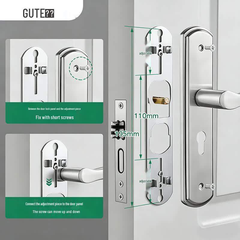 GUTE Stainless Steel Adjustable Interior Door Handle Lock