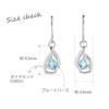 And 10K White Gold Earrings Hook Blue Topaz Diamond Drop Drop Birthstone OPRPD20275 [Pinky Diane] PINKY&DIANNE