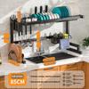 Kitchen Sink Rack Stainless Steel Drain Shelf Countertop Multi-Functional Storage Bowl Dish Knife Fork Organizing Rack