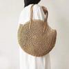 Женская мода коричневая круглая соломенная сумка для отдыха тканая пляжная сумка через плечо