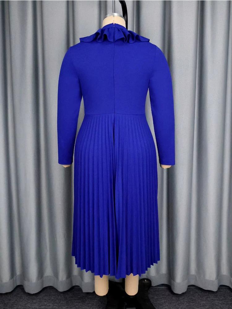 Элегантные женские платья А-силуэта с плиссировкой, оборками, большим бантом, длинными рукавами, для церкви, вечерней вечеринки, дня рождения, свадьбы, гостя, осенние, новые, для особого случая