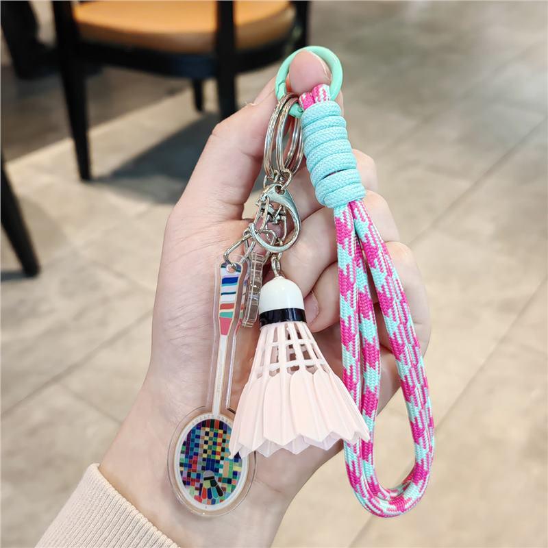 Creative Badminton Racket Keychain: Sporty Pendant & Backpack Ornament - Perfect Small Gift for Boys and Girls