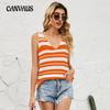 Women's Fashion Striped Knit Shirt Temperament Sexy Color Blocking Small Undershirt Female Vest