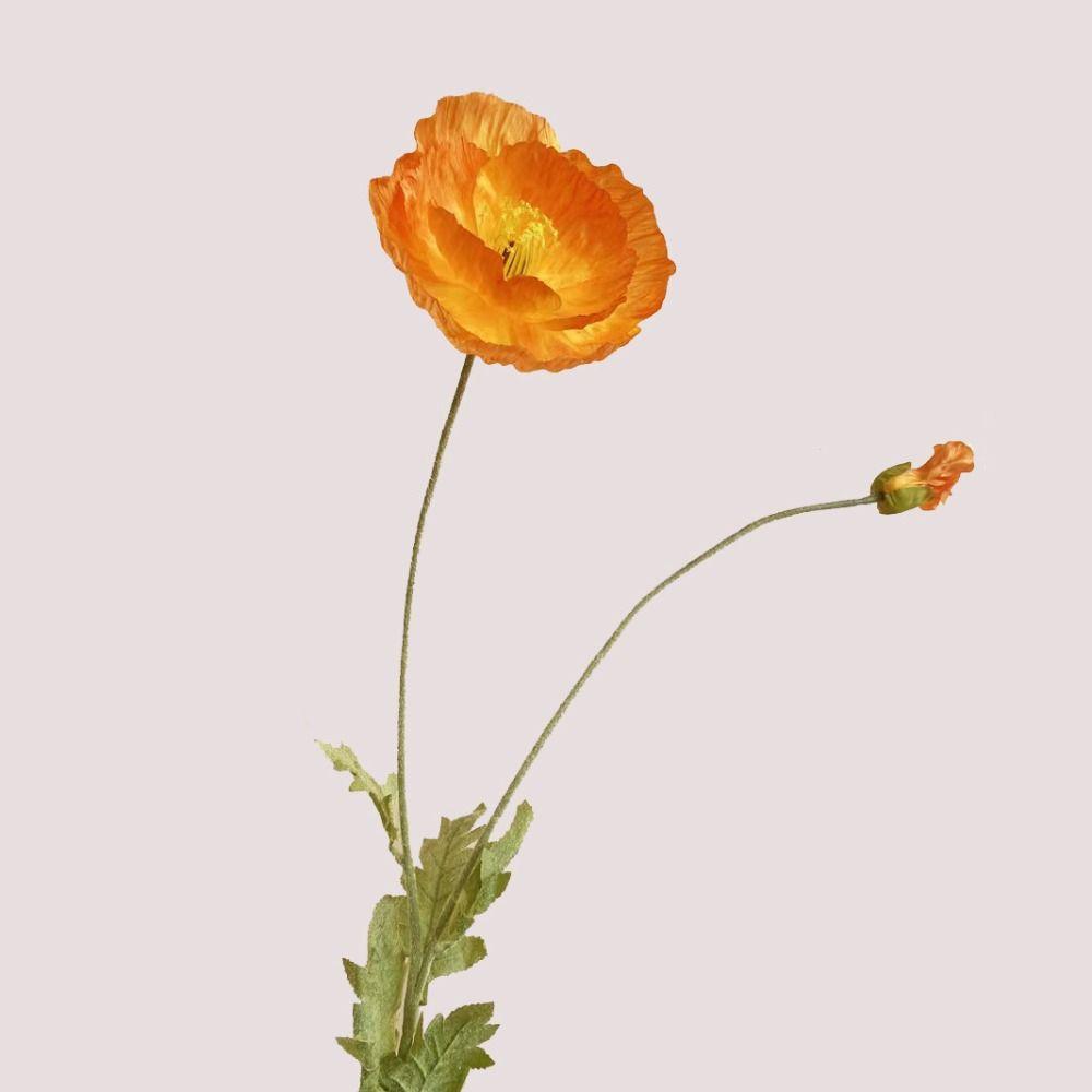 Large Fake Poppies Beautiful Artificial Flowers Silk Flower Poppies branch  New Year's Decor