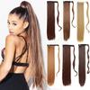 Women Synthetic Long Straight Ponytail Extensions Heat Resistant Hair 22 and 34 Inch Wrap Around Pony Hairpiece for Women