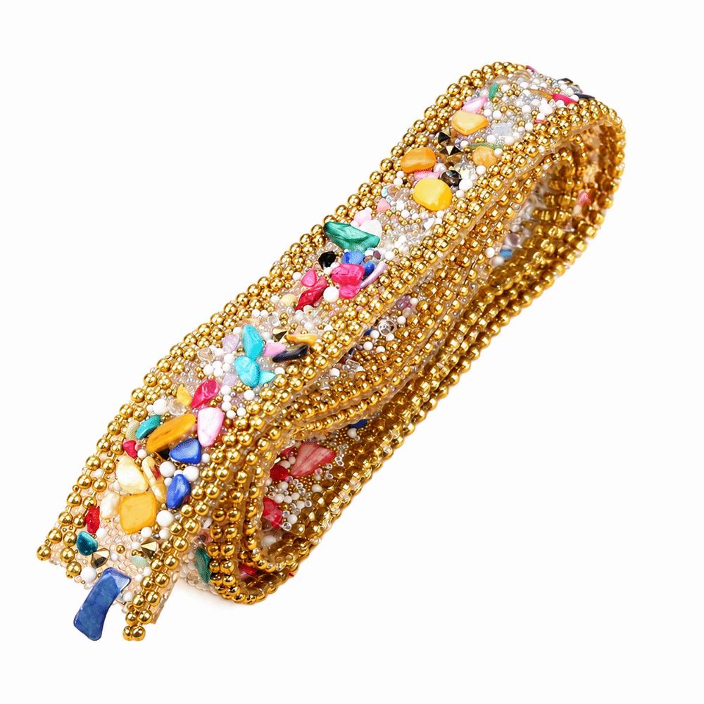 1pcs Multicolor Rhinestone Ribbon Trim 2 cm Width Rhinestone Applique Strips For DIY Crafts