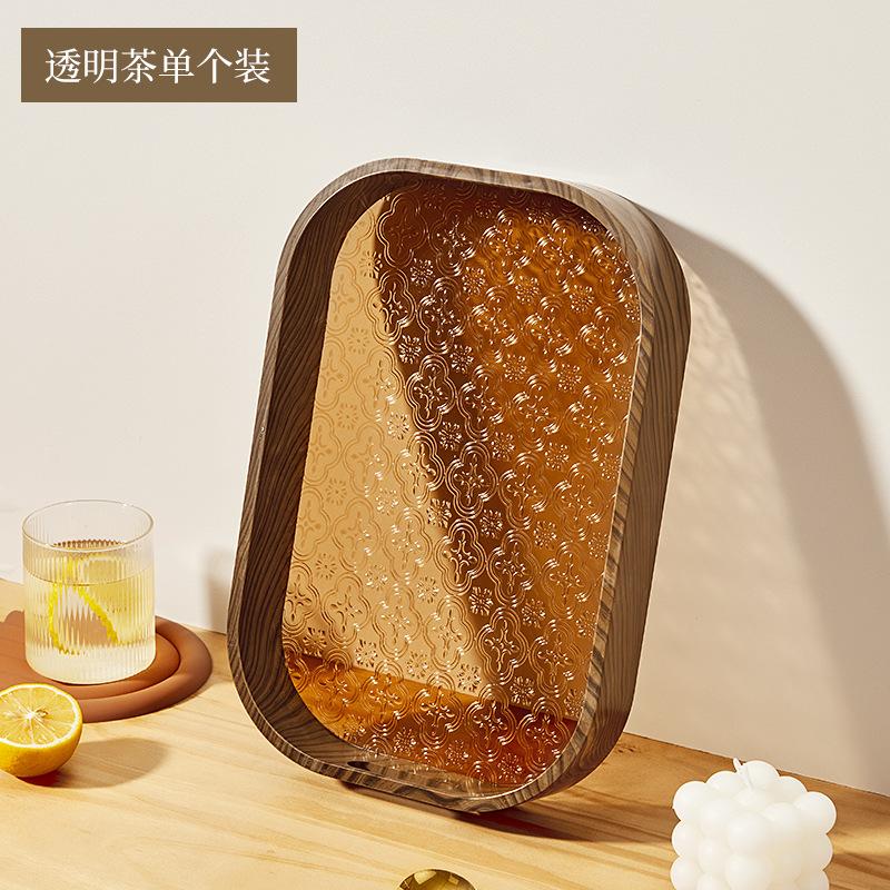 Прямоугольная тарелка для сухофруктов в стиле ретро, прозрачный поднос для хранения, журнальный столик для гостиной, тарелка для хранения чайных чашек, домашний декор