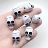 4pcs Large Irregular Effect Retro Acrylic 3D Skull Straight Hole Beads DIY Jewelry Production Separation Beads Holiday Decoration Accessories Beads