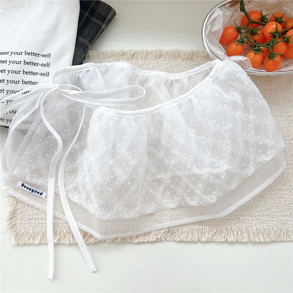 Balletcore Mini Lace Skirts Lace Up Butt Curtain Sweet White Lace Fart Curtain Girl