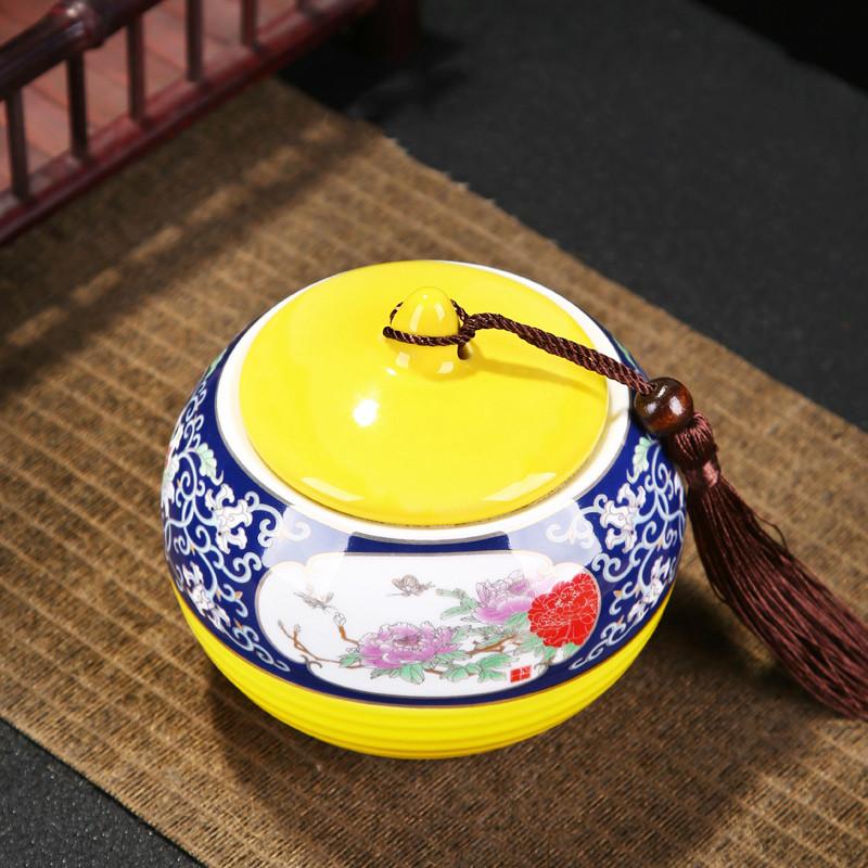 Китайская керамическая герметичная банка для дома с крышкой, чайная банка для путешествий, переносная банка для чая, горшок для хранения конфет, кухонные принадлежности, аксессуары