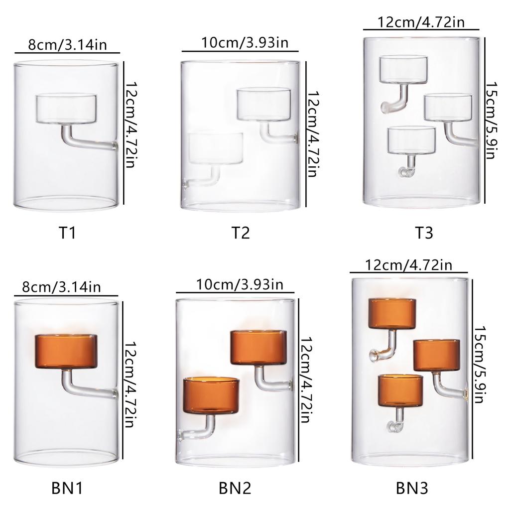 Cylinder Glass Votive Tealight Candle Holder Clear Floating Candle Display DIY Table Centerpieces Decoration Craft
