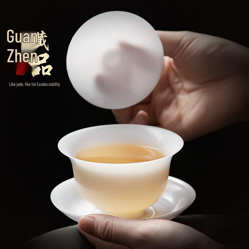 Buzhuo Ceramic Sancai Gaiwan Tea Cups