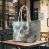 Unique Skull Pattern Tote Bag Large Casual Shoulder Handbag for Daily Use