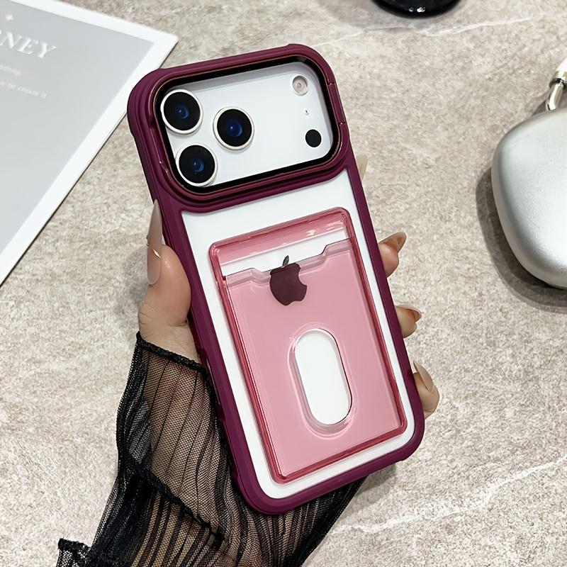 Роскошный Кошелек-Кардхолдер с Слотами Прозрачный Чехол для iPhone 17 Air 16 15 14 13 12 11 Pro Max Складная Подставка-Держатель для Линз Ударопрочный Чехол