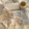 Women Panties Seamless Lace Bow Decor Soft Solid Color Elastic Thin High Waist Quick-drying Breathable Anti-septic Lady Underpants Briefs