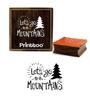 Printtoo Let's Go To The Mountain Word Design Square Wooden Rubber Stamp Print Block-2 x 2