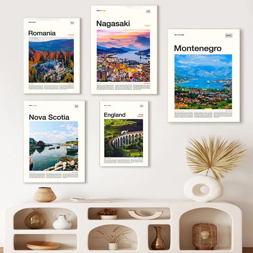 Знаменитый город Норвегия Москва Барселона Туристический город Архитектура Искусство Постер Холст Картины Настенное искусство Картинки Домашний декор