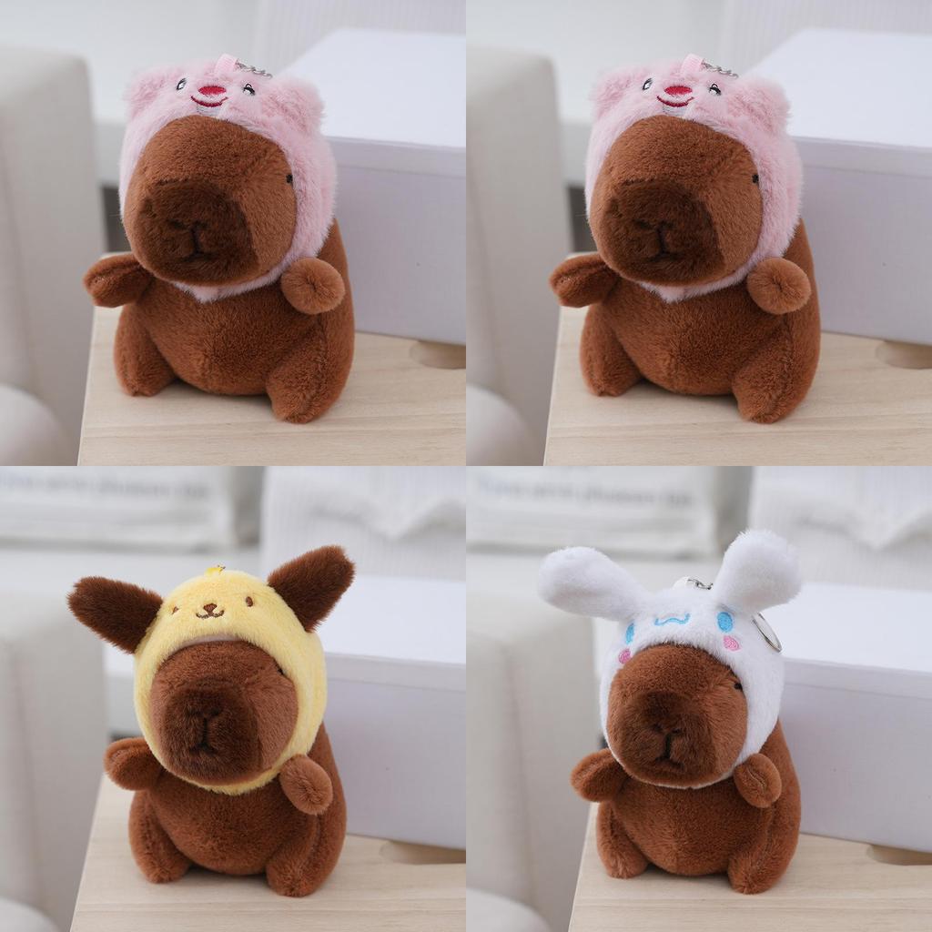 Adorable Capybara Plush Toy Bag Charm Soft Stuffed Animal Doll With Cute Design