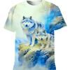 Летняя 3D-печатная футболка с принтом в стиле хип-хоп для мужчин, футболка с изображением волка и животных, большой размер, уличная одежда, короткие рукава, спортивные футболки, мужские топы