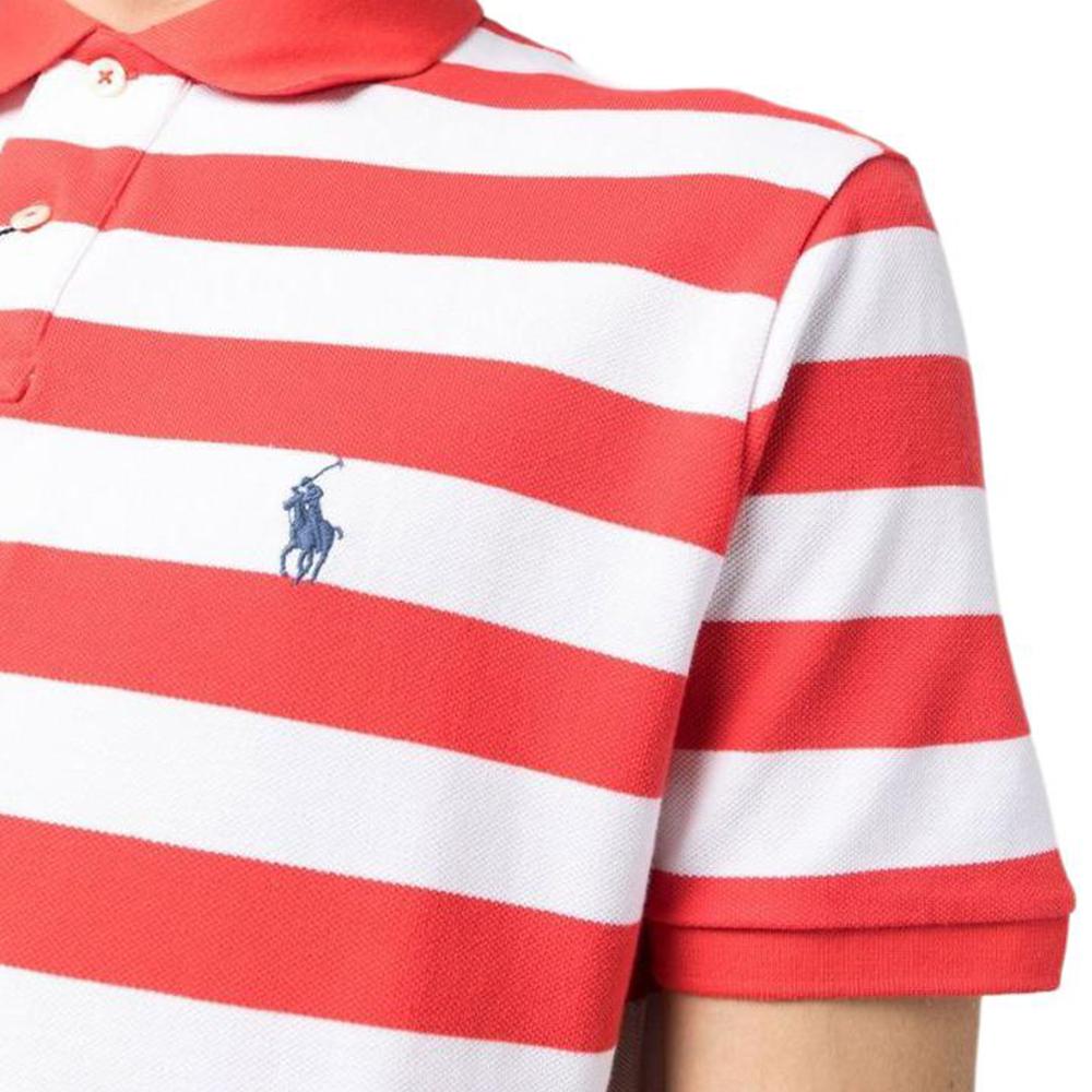 Polo Ralph Lauren SS23 Полосатый логотип вышитый короткий рукав поло рубашка мужские топы 710898606-002