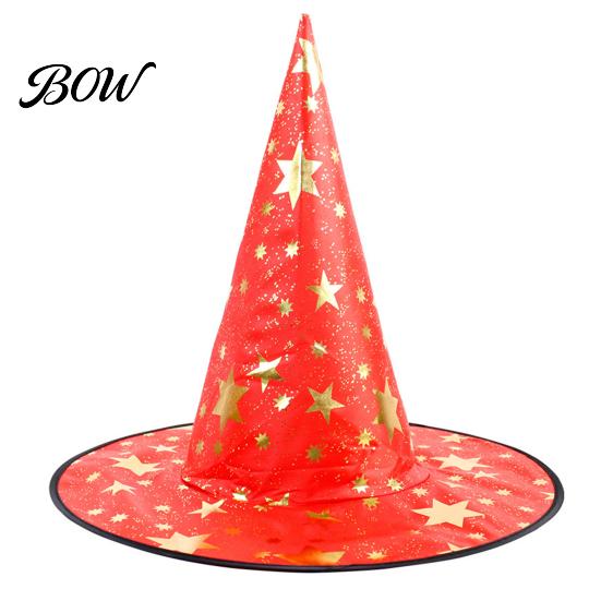 Festival Party Headwear Halloween Witch Wizard Hat, Adult Kids Cosplay Cone Hat with Spider Pointed Web Star Decor, Gothic Costume Prop, Trick