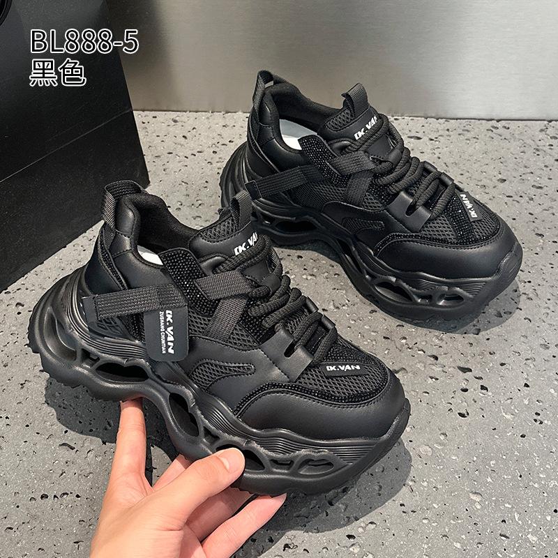 Дышащие кроссовки с сеткой и стразами, на толстой подошве, в стиле "dad shoes", новые, для спорта и отдыха, осень-зима