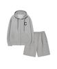 [Set] C Logo Zip-Up Hoodie Melange Gray